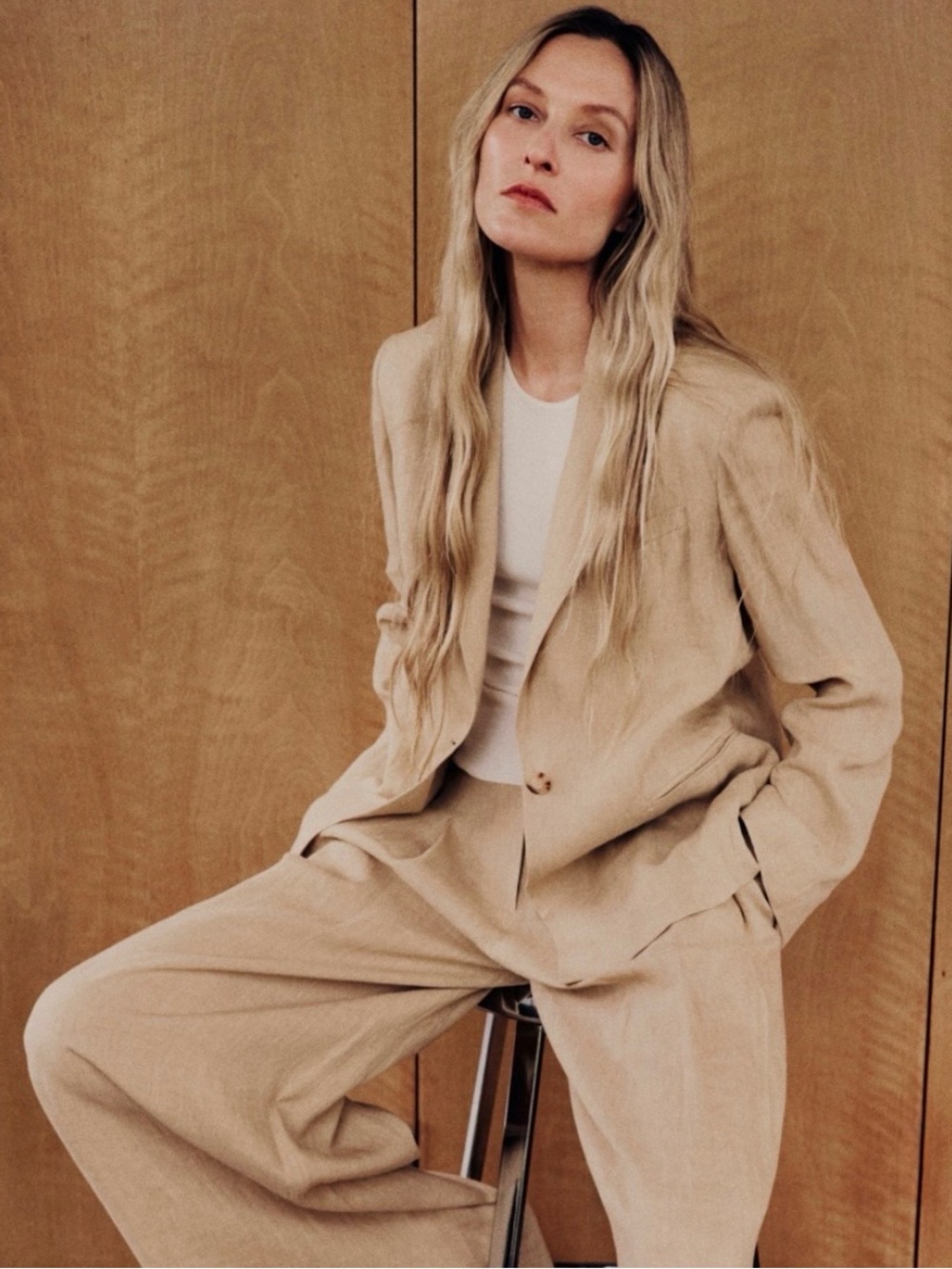 TWP The Boy Blazer Linen Candied Ginger Oversized Peaked Lapel XS